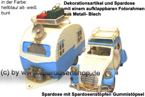 Nostalgie Wohnwagen- Gepann hellblau D